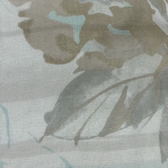 Chico's Floral Print Collared 3/4 Sleeve Blouse Women's 3 / XL Sheer White - Picture 10 of 13